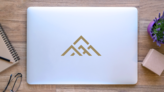 Modern Mountains Sticker on a Laptop (New) example