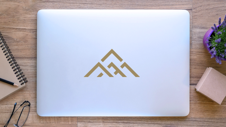 Modern Mountains Sticker on a Laptop (New) example