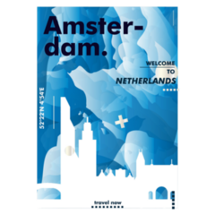 Modern Netherlands Amsterdam Skyline Gradient Sticker