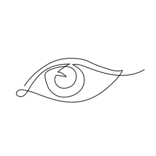 Modern One Line Art Of Eye Sticker