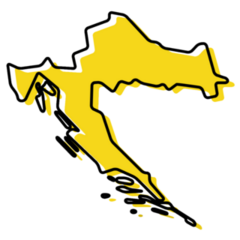 Modern Outline Map Of Croatia Sticker