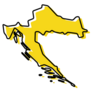 Modern Outline Map Of Croatia Sticker