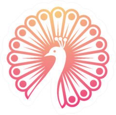 Modern Peacock Logo Gradient Sticker