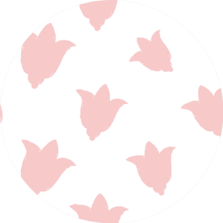 Modern Pink Pattern With Tulips Sticker