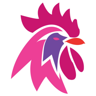 Modern Pink Rooster Sticker