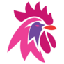 Modern Pink Rooster Sticker