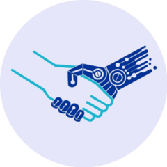 Modern Robot Handshake Sticker