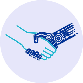 Modern Robot Handshake Sticker