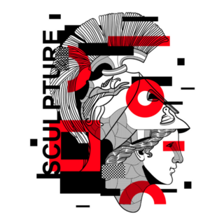 Modern Sculpture Greece Glitch Geometry Sticker