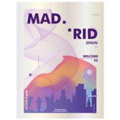 Modern Spain Madrid Skyline Abstract Sticker