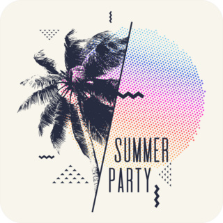 Modern Summer Party Geometric Sticker