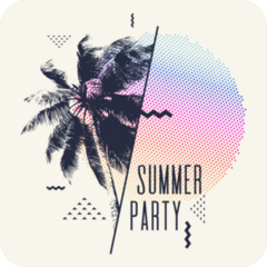 Modern Summer Party Geometric Sticker