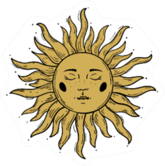 Modern Sun Sketch Sticker