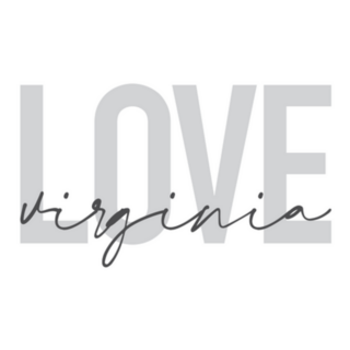 Modern Typography Love Virginia Sticker