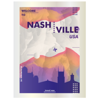 Modern Usa United States Of America Nashville Skyline Abstract Sticker