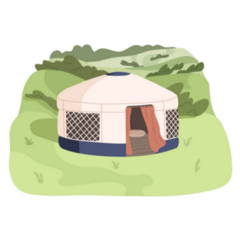 Modern Yurt In Nature Mongolia Sticker