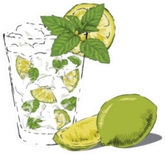 Mojito Garnished With Fresh Lime And Mint Sticker