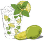 Mojito Garnished With Fresh Lime And Mint Sticker
