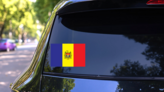 Moldova Flag Sticker on a Rear Car Window (New) example