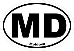 Moldova Md Oval Sticker