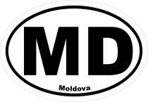 Moldova Md Oval Sticker