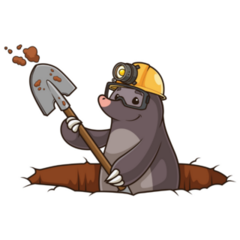 Mole Digging Hole Sticker