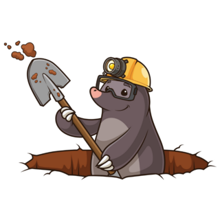 Mole Digging Hole Sticker