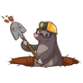 Mole Digging Hole Sticker