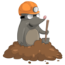 Mole Digs Sticker
