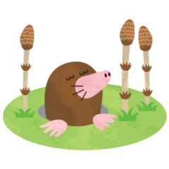 Mole In Horsetails Sticker 