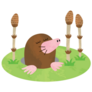 Mole In Horsetails Sticker 