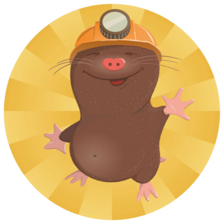 Mole In Miners Helmet Sticker