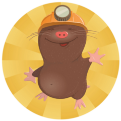 Mole In Miners Helmet Sticker