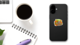 Mole In Mushrooms Sticker on a Phone (New) example