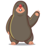 Mole Saying Hi Sticker