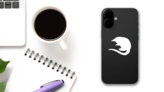 Mole Silhouette Sticker on a Phone (New) example