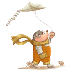 Mole With Kite Sticker