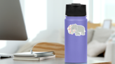Mom And Baby Elephant Sticker on a Water Bottle (New) example