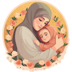 Mom & Baby Snuggle Sticker