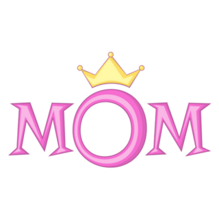 Mom Queen Crown Lettering Sticker