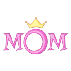 Mom Queen Crown Lettering Sticker