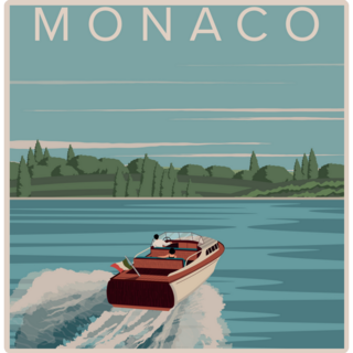 Monaco Boat Poster Sticker