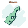 Monaco Cartoon Map Sticker