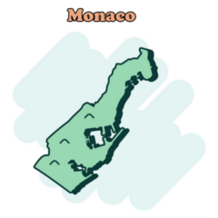 Monaco Cartoon Map Sticker