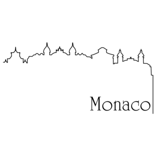 Monaco City Line Drawing Sticker