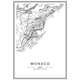 Monaco City Map Sticker