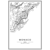 Monaco City Map Sticker