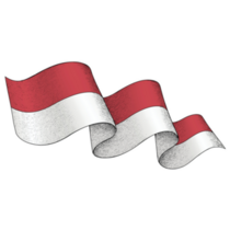 Monaco Flag Ribbon Sticker