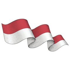 Monaco Flag Ribbon Sticker