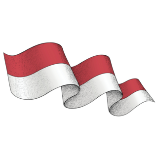 Monaco Flag Ribbon Sticker
